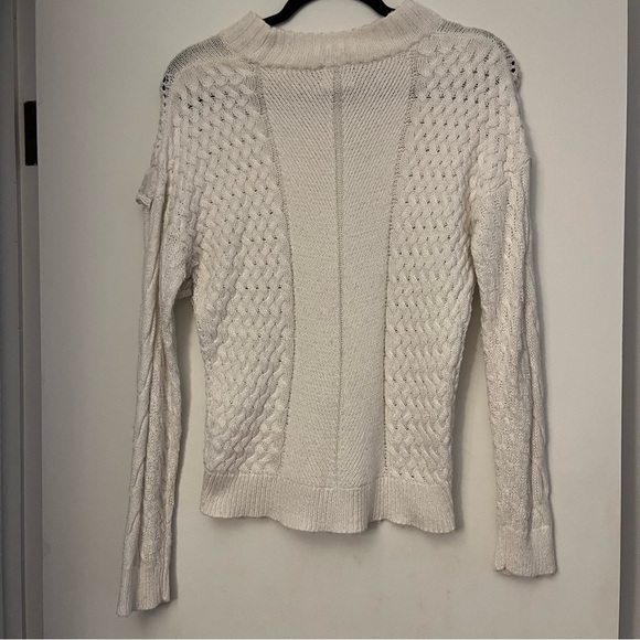Torn by Ronny Kobo white lace up ruffle sweater - Picture 7 of 11